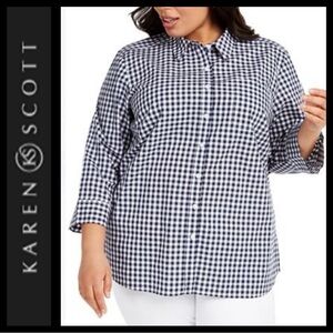 NWOT KAREN SCOTT Gingham Shirt
